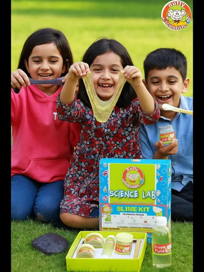 The smiles say it all! There's nothing like the pride and joy of playing with something you've made yourself. Our DIY Slime Kit is a hands-on lesson in chemistry that feels just like play.