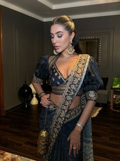 The elegance of the half-up ponytail in this high-fashion shoot.