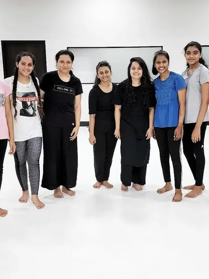 The happy faces after a challenging and rewarding contemporary choreography workshop. We believe that learning happens best in a positive and encouraging environment. This picture captures the sense of accomplishment and camaraderie that we strive to foster in every session.