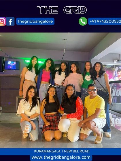 A group of girls posing for a photo at our gaming zone.