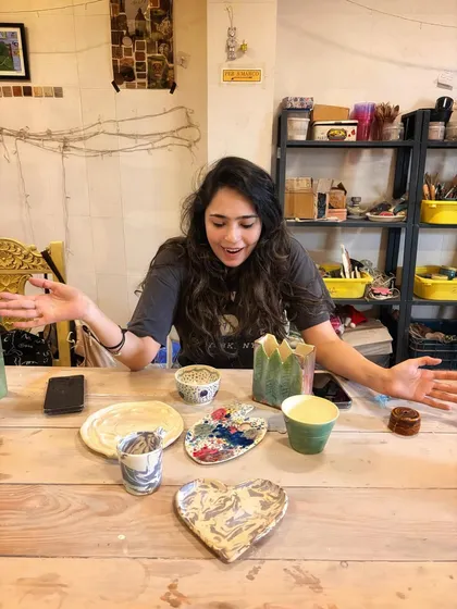 This is the beautiful result of just letting go and playing with clay. I love seeing the pride and happiness on a student's face when they see all their creations from the beginner's course laid out. Each piece tells a story of their unique journey.