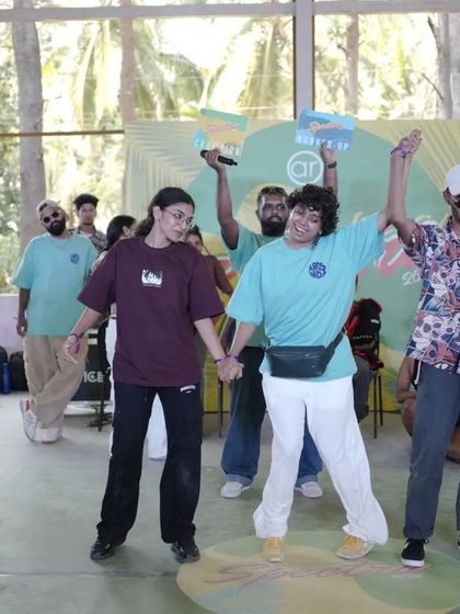 Another shot of the winners from Spectra 2024, celebrating together.