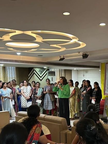 I believe in interactive learning, not just for kids but for teachers too. In this photo, I am in the middle of a group of educators, facilitating a hands on activity during a professional development workshop.