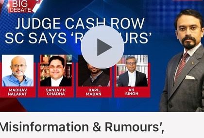 Featured on a Big Debate panel discussing the controversy and rumors surrounding a cash recovery case involving a judge.