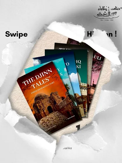 The next chapter is here. This image reveals some of the titles in my upcoming 16-book series, including "The Djinn Tales," each one capturing the essence of a unique Delhi walk.