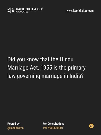 This graphic serves as a quick reminder of the primary law governing marriage in India.