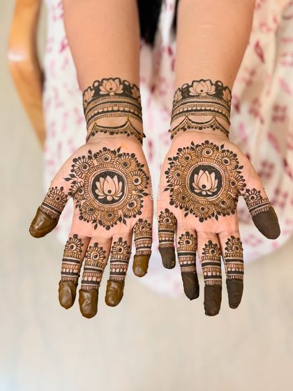 Another view of the lotus mandala design on the palms.