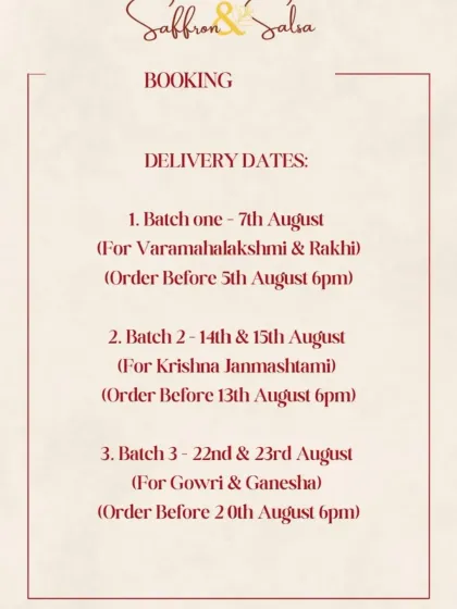 Saffron & Salsa - Artisanal Festival Sweets & Savories Festival Sweets & Savories Menu photo 6