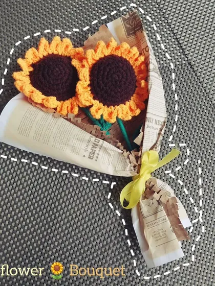 Brighten someone's day with a handmade crochet sunflower bouquet that lasts forever. Each flower is crafted with care, making it a perfect, timeless gift for any occasion.