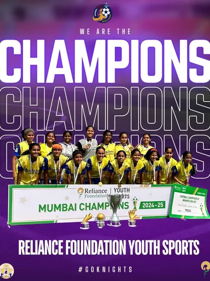 We are the champions of the Reliance Foundation Youth Sports tournament. Our U15 girls finished the season unbeaten.