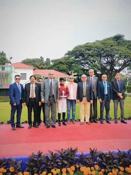 The winning connections of the V. Venugopal Naidu Memorial Trophy.