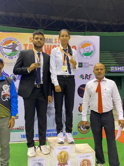 A proud moment for our athletes on the podium at the state championship.