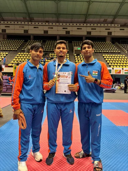Another champion from our academy. Jitendra Kumar with his gold medal and certificate at the 9th South Asian Karate Championship in Colombo, Sri Lanka. His win in the +84kg U21 category is a testament to his power and skill.