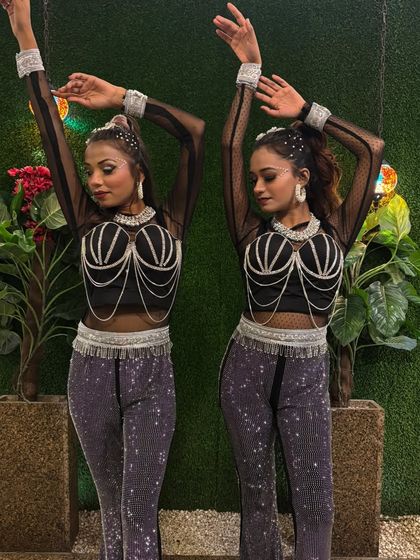 Our dancers striking a pose. The synchronization you see in our performances starts with the discipline and chemistry within our team.