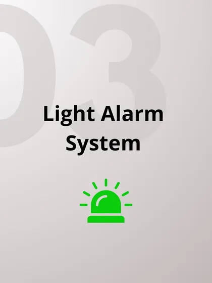 For a visual deterrent, our light alarm system can activate connected lights to flash upon detecting an intruder. This not only startles the intruder but also illuminates the area for clearer camera recording.