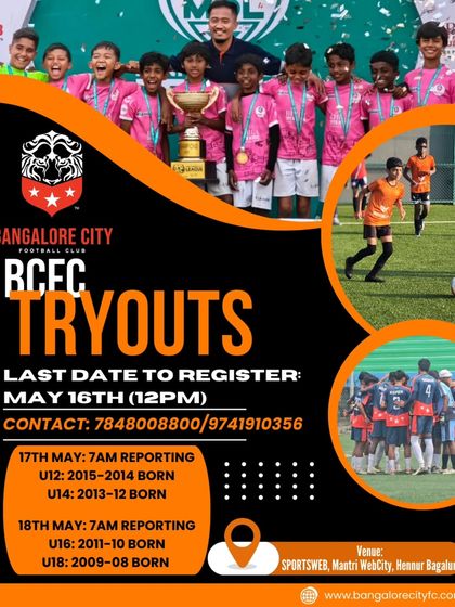 Don't miss the deadline. This announcement serves as a final reminder for our BCFC tryouts, with specific reporting times for different age groups.