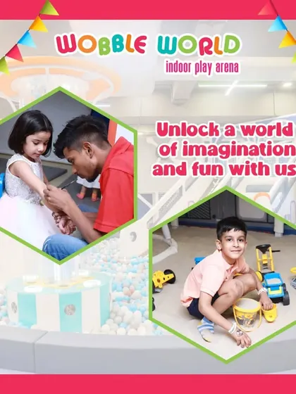 This collage shows how we help unlock a world of imagination and fun, with activities like face painting and creative play.