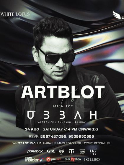 My personalized flyer for a huge event at White Lotus Club with Afterlife and Zamna artist Ubbah. A night of pure, cutting-edge techno.