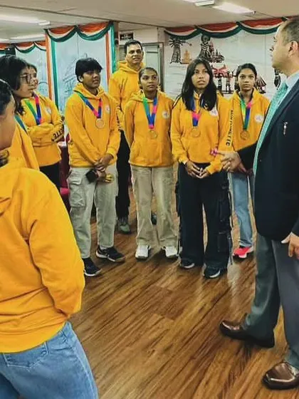 Listening intently to the Consul General. These experiences provide our players with exposure beyond the volleyball court.