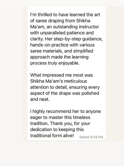 Shikha Agarwal - Personal Saree Draping Classes Words from My Wonderful Students photo 19