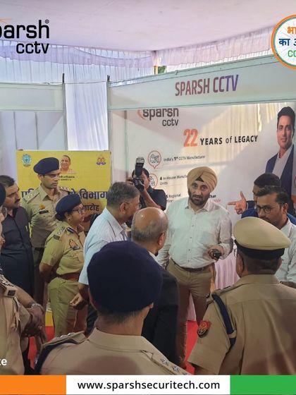 Our booth was a hub of activity at the UP Police event, with many officers keen to learn about our latest swadeshi surveillance technology.