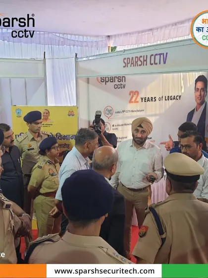 Our booth was a hub of activity at the UP Police event, with many officers keen to learn about our latest swadeshi surveillance technology.