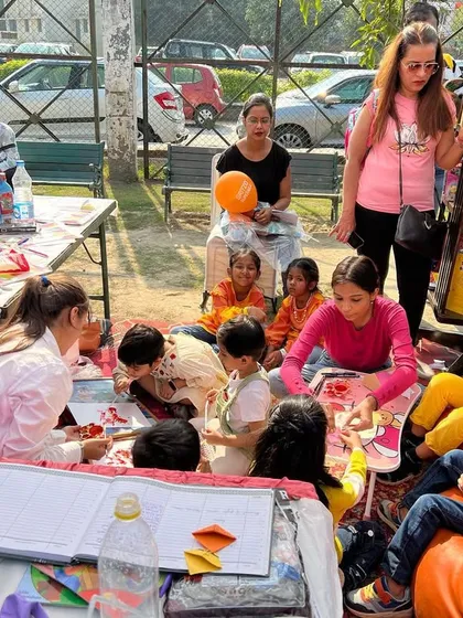 Our stall at the Kukdukoo kids art fest was buzzing with activity. It was wonderful to see so many children and parents engage with our books and crafts.