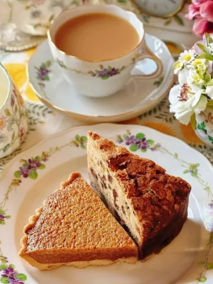 A classic pairing for a rainy day. A slice of our delicious cake served with a hot cup of tea in a vintage floral cup is the perfect way to find comfort.