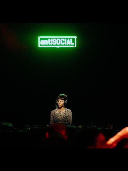 Playing the inside room at Antisocial for Far Out Left Festival. This space is perfect for creating a dark, moody, and immersive experience.