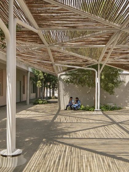 We were incredibly proud to receive a High Commendation at the World Architecture Festival for our Talaricheruvu Rural School. This image captures the spirit of the project, built with a tight budget and hyper-local resources.