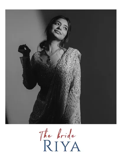A stunning black and white portrait of the bride on her engagement day. We love creating these timeless, artistic shots.