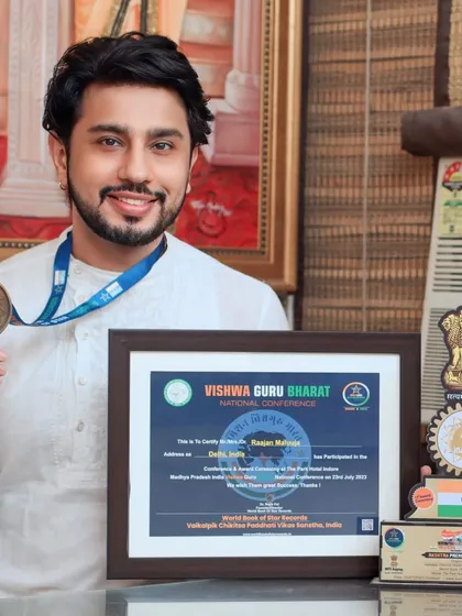 My Vishwa Guru Bharat award and medal. Every honor is a reminder of my purpose.