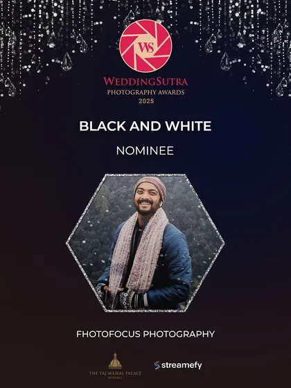 Our official nominee graphic for the Black and White Photography category. This nomination celebrates our love for timeless, emotional, and artfully composed monochrome images.