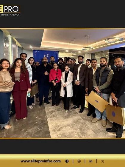 A group photo of our team with representatives from M3M India, celebrating the 60th birthday of their visionary chairman. Moments like these strengthen our professional bonds and fuel our collaborative spirit.