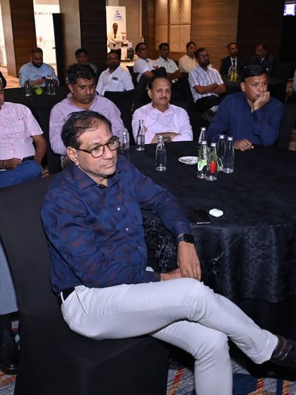 Dignitaries and senior partners listening to presentations at 'Udgosh 2.0'. These events bring together key decision-makers in the agricultural sector.