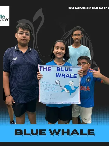 Introducing Team 'The Blue Whale,' who went on to win the summer camp team event.