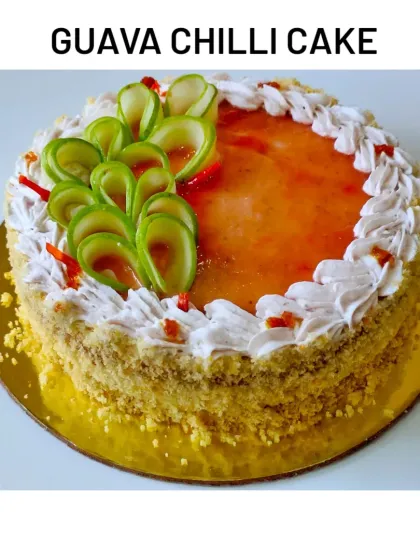 I love experimenting with local Indian flavours. This Guava Chilli Cake is inspired by the street-side snack of guava with a sprinkle of salt and chilli. It’s a sweet, spicy, and tangy cake that will surprise your taste buds.