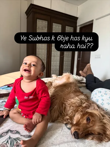 Posto's internal monologue: "Why is he laughing at 6 in the morning?" The struggle of sharing a room with a cheerful baby.