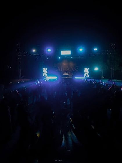 The stage at Terna Medical College, fully lit and ready for a massive DJ night. A professional setup is key for a big impact.