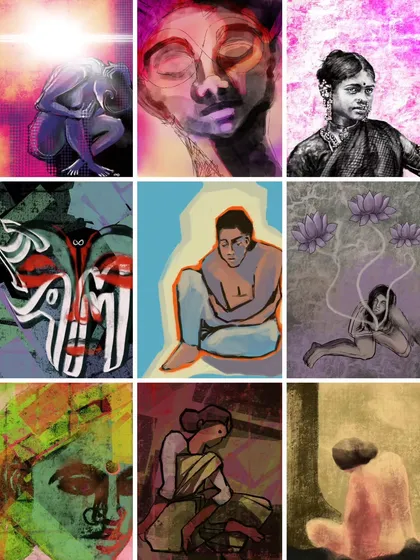 Another collection of digital works for sale. This grid highlights my figurative and portrait work, all created on Procreate and available as high-resolution files.