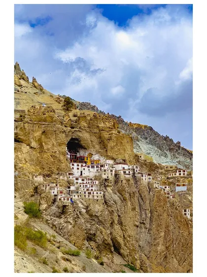 The incredible Phugtal Monastery, built into the mouth of a cave in the remote Zanskar Valley. A testament to faith and engineering.