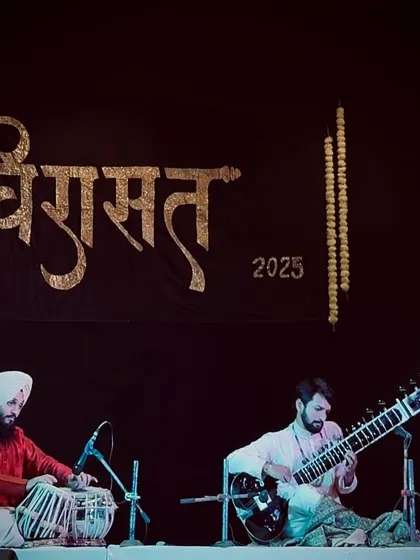 Another shot from the Virasat Sangeet Samaroh, showing the deep focus during the sitar-tabla jugalbandi.