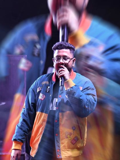 A creative shot from my Noida performance. The energy is so high it feels like I'm in two places at once.