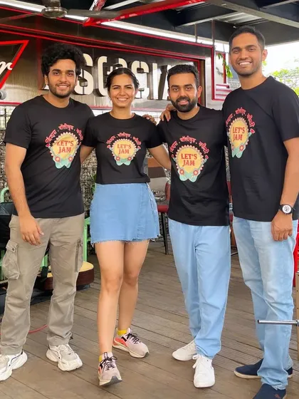 The four founders of Let's Jam. We started as friends wanting to jam, and now we're a beloved event in Bangalore.