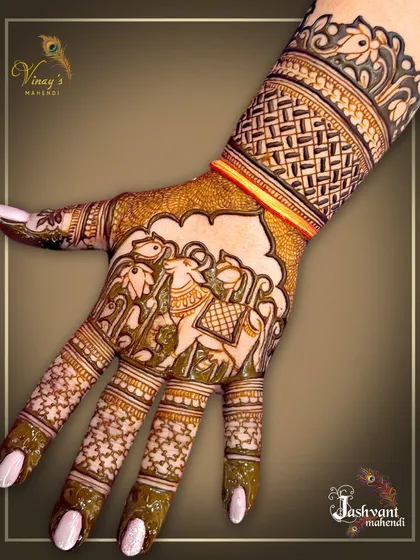 A collection of designs featuring sacred cows and camels, often surrounded by lotus flowers and architectural elements, perfect for a traditional theme.