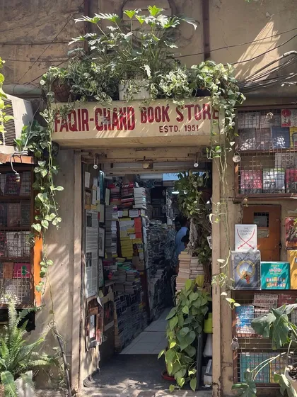 The iconic Faqir Chand Book Store in Khan Market, established in 1951. This bookstore is a piece of living history, founded by a family who migrated during Partition.