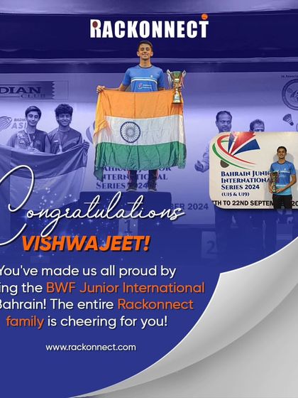 We celebrate every victory, big or small. This image showcases one of our talented players who has achieved success through dedication and training at our academy. Their win is a proud moment for the entire Rackonnect community and inspires us all to keep pushing our limits.