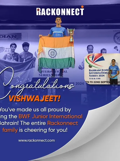We celebrate every victory, big or small. This image showcases one of our talented players who has achieved success through dedication and training at our academy. Their win is a proud moment for the entire Rackonnect community and inspires us all to keep pushing our limits.