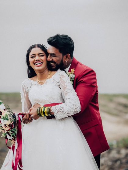 A moment of pure, uninhibited laughter between the couple during their beach photoshoot. These are the real, unfiltered emotions I aim to capture.