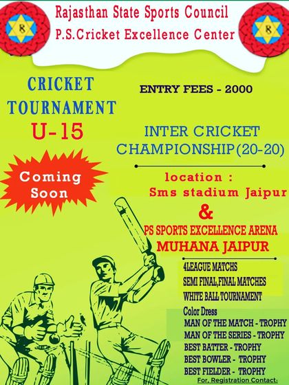 Announcing our U-15 Inter-Cricket Championship. This T20 tournament is designed to help players develop the aggressive skills needed for the modern game.